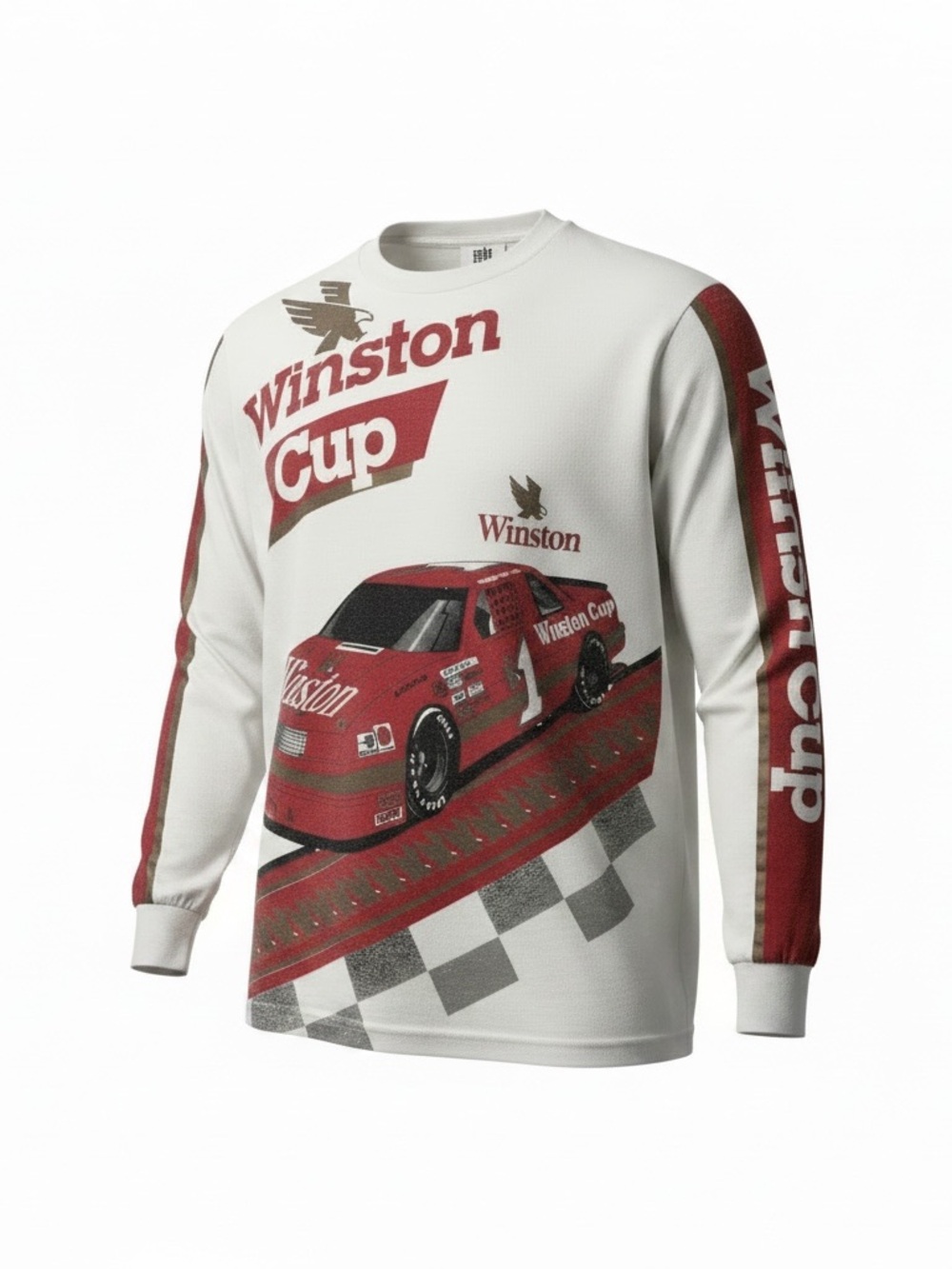 Vintage NASCAR Winston Cup Print Long Sleeve Tee | 90s Racing Graphic XL USA